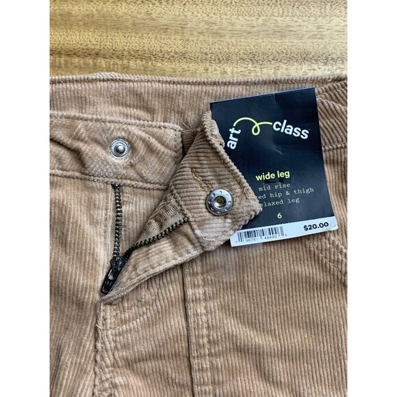Art Class Kids Girls Wide Leg Brown Corduroy Pants With Pockets Size 6 - Picture 8 of 12